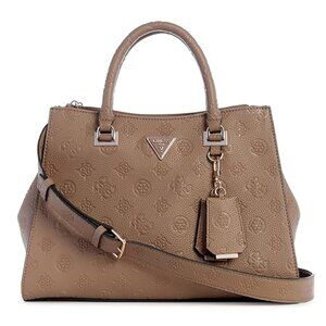 GUESS Women's CRESIDIA Society Satchel/Shoulder Bag in Dark Taupe (NEW)